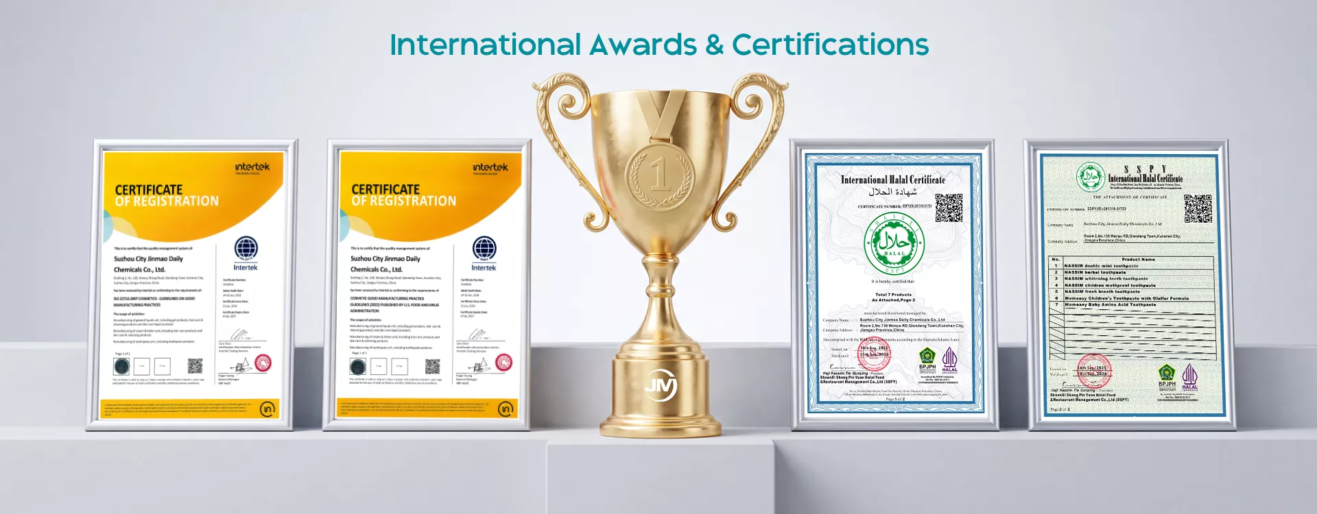 International Awards & Certifications