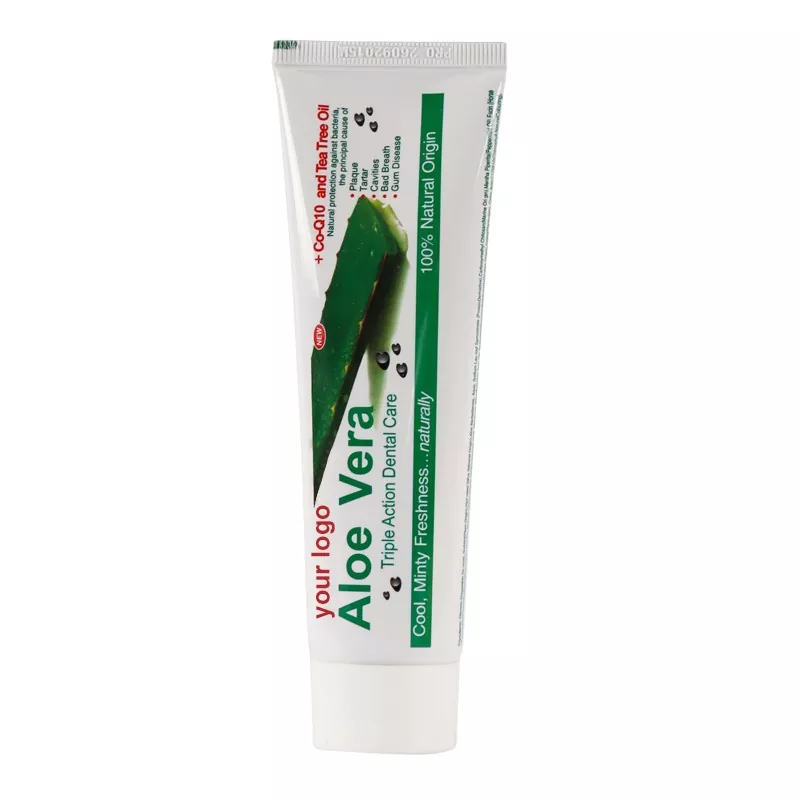 Herbal Aloe Vera Toothpaste ingredients and packaging