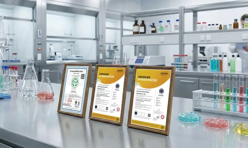 Jinmao GMPC and ISO 22716 certified quality control system for toothpaste manufacturing with rigorous raw material inspection