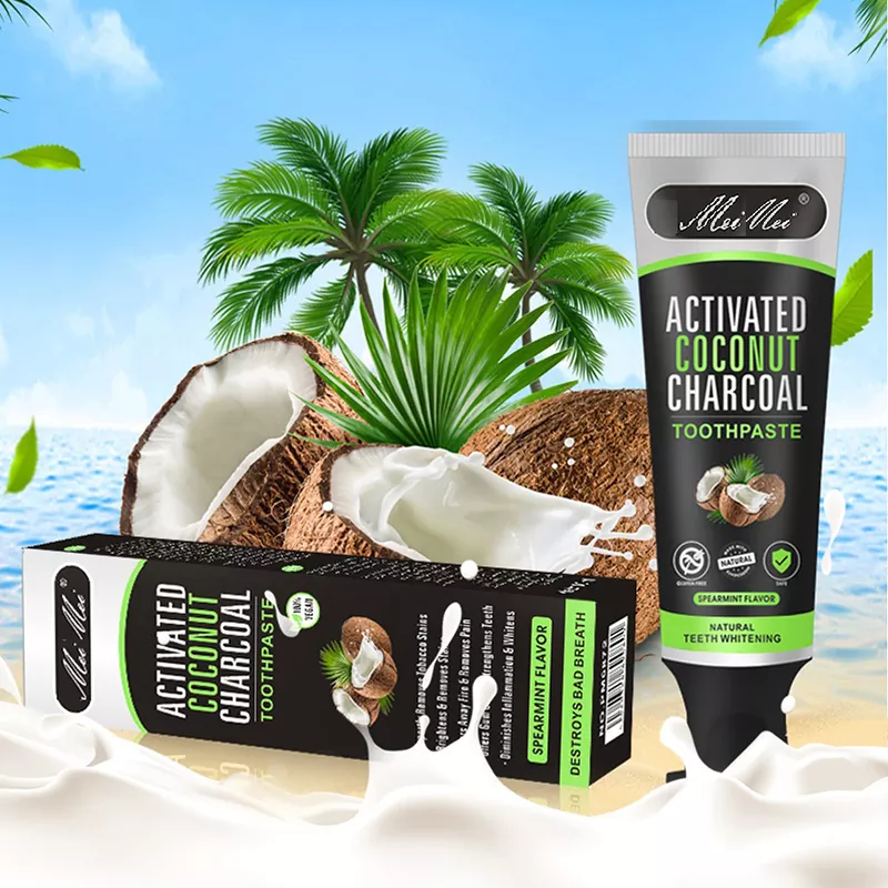 Activated Coconut Charcoal Toothpaste black-grey paste