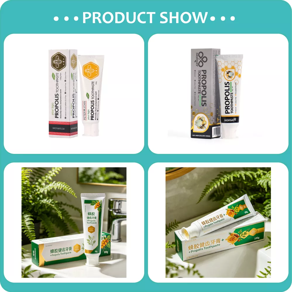 Propolis toothpaste product display