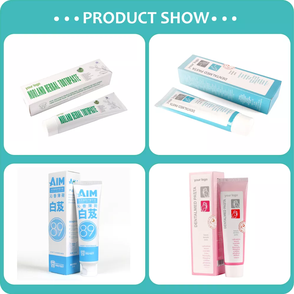 Natural Essential Oil Toothpaste product display